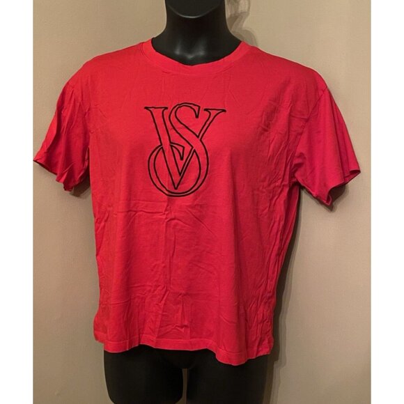 NWOT Victoria’s Secret Red Women’s Size Large Red Short Sleeve Shirt Never Worn - Picture 1 of 9